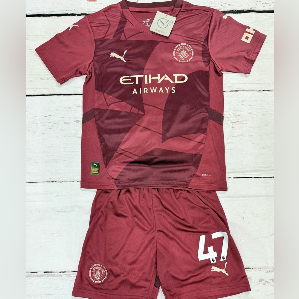 YOUTH Foden #47 Puma Soccer Jersey Kids Kit Jersey + Shorts (MEDIUM) (26)